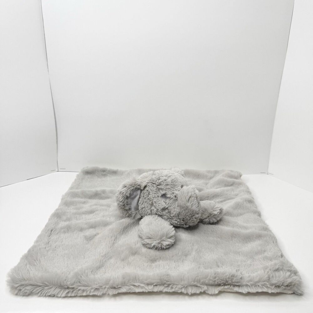 Kellytoy Gray Elephant Luxe Plush Baby Lovey Security Blanket Rattle Soft Fuzzy‎